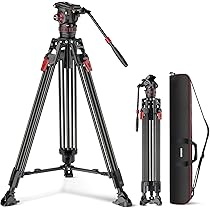 【Andoer】【最大高約180cm】【ビデオ三脚】【送料無料】 Amazon | NEEWER 181cm ビデオ三脚 一脚 フルード雲台付き